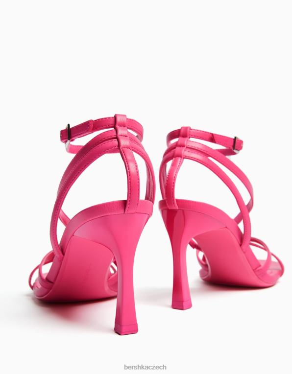 ženy Bershka páskové sandály na vysokém podpatku s páskem kolem kotníku P88442179 obuv fuchsie