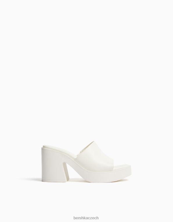 ženy Bershka platforma na vysokém podpatku mules P88442145 obuv ecru
