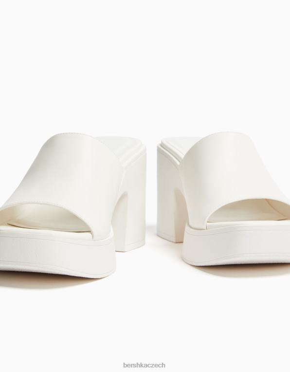 ženy Bershka platforma na vysokém podpatku mules P88442146 obuv ecru