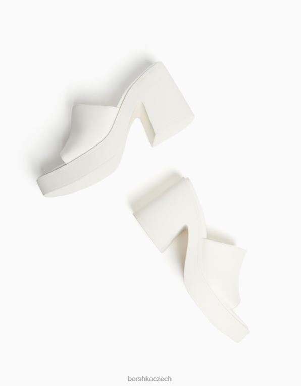 ženy Bershka platforma na vysokém podpatku mules P88442146 obuv ecru