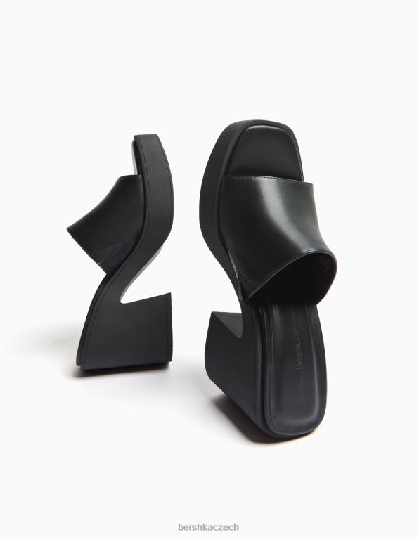 ženy Bershka platforma na vysokém podpatku mules P88442147 obuv Černá