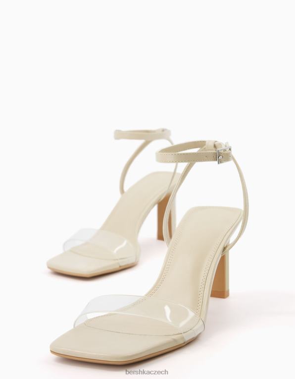 ženy Bershka vinylové sandály na vysokém podpatku s pásky P88442155 obuv naprostý