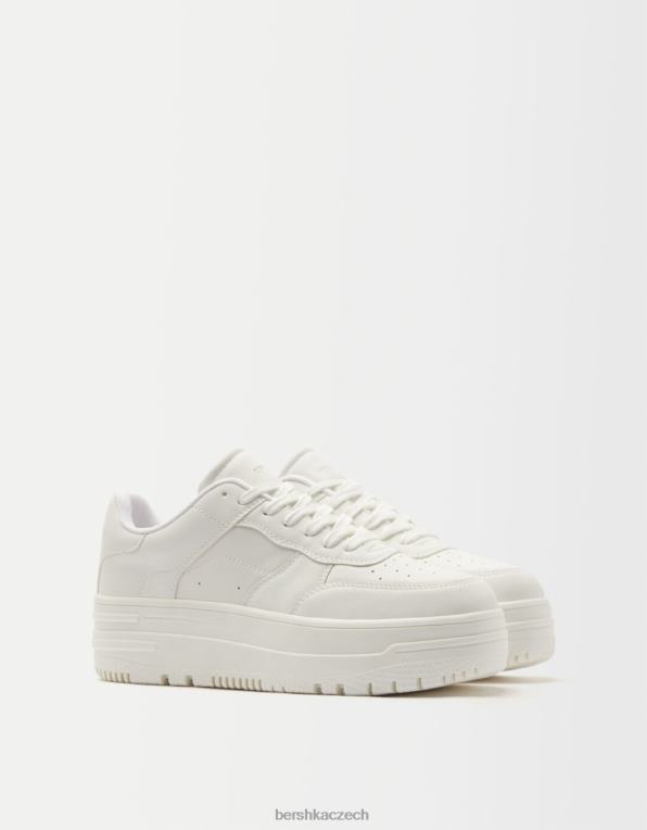 ženy Bershka jednobarevné tenisky na platformě P88442085 obuv bílý