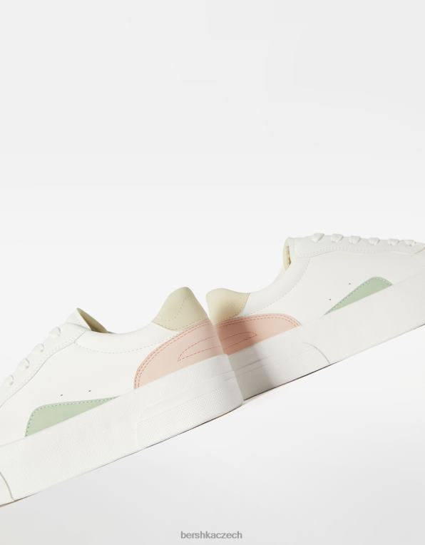 ženy Bershka kontrastní tenisky na platformě P88442124 obuv bílý