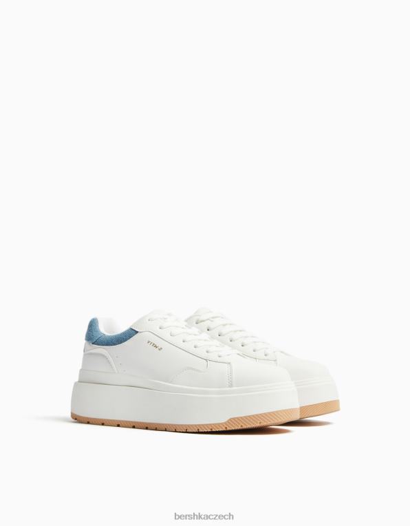 ženy Bershka kontrastní tenisky na platformě P88442125 obuv vymytá modrá
