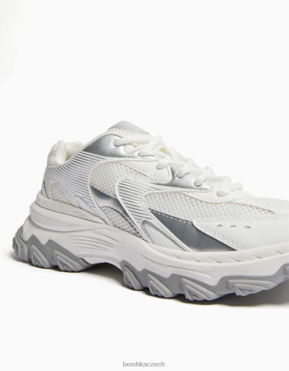 ženy Bershka kontrastní tenisky se síťovaným detailem P88441876 obuv vícebarevný