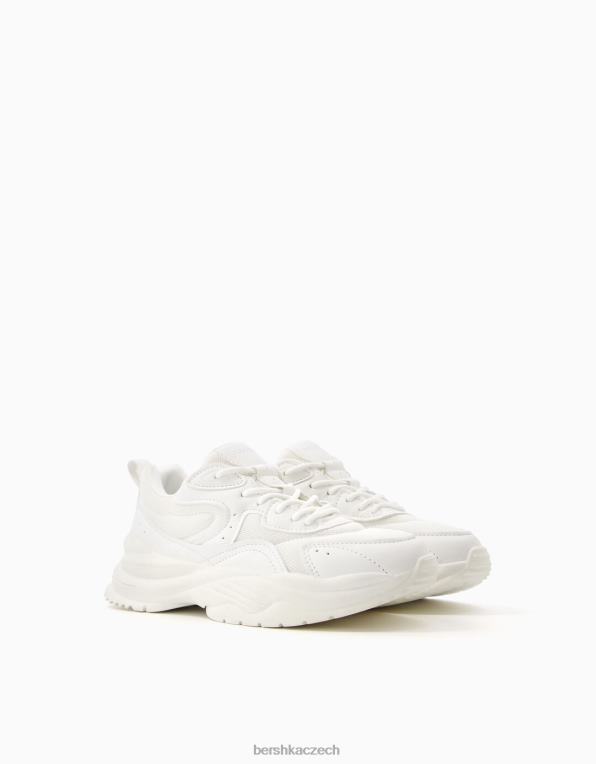 ženy Bershka kontrastní tenisky se síťovaným detailem P88442046 obuv bílý