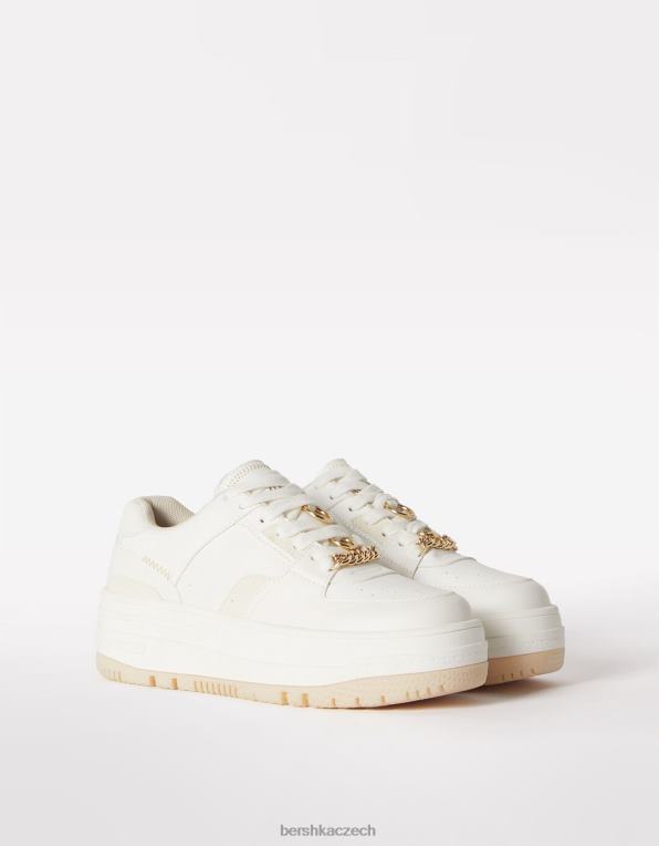 ženy Bershka ozdobené tenisky na platformě P88442102 obuv bílý