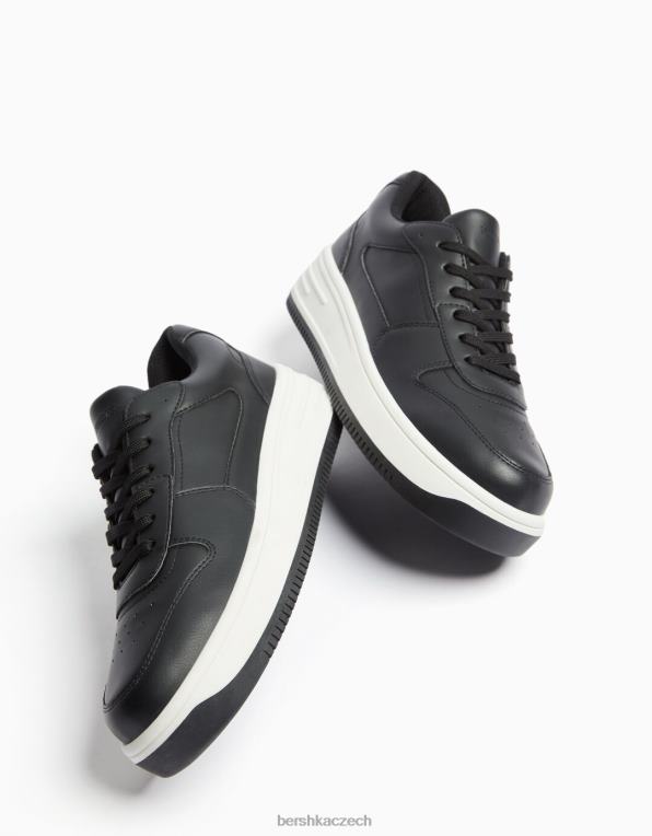 ženy Bershka tenisky na platformě s detailem prošívání P88442130 obuv Černá