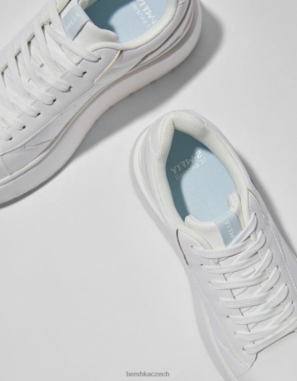 ženy Bershka tenisky na platformě s kovovými detaily P88442119 obuv bílý