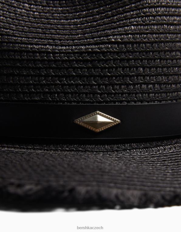 ženy Bershka klobouk s detaily z umělé kůže P88441859 Příslušenství Černá