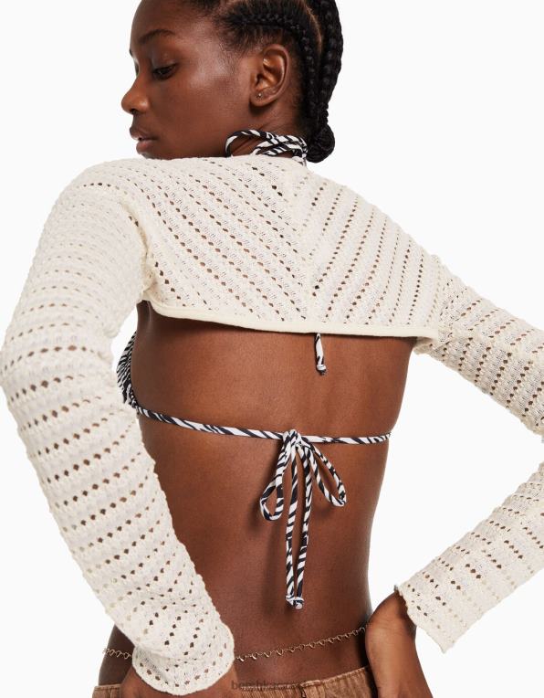 ženy Bershka otevřené pletené ohřívače paží P88441891 Příslušenství krém