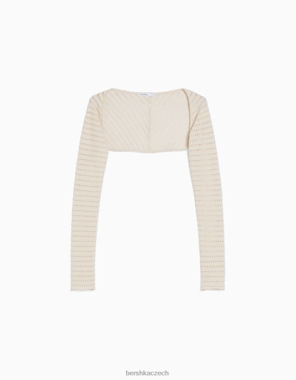 ženy Bershka otevřené pletené ohřívače paží P88441892 Příslušenství krém