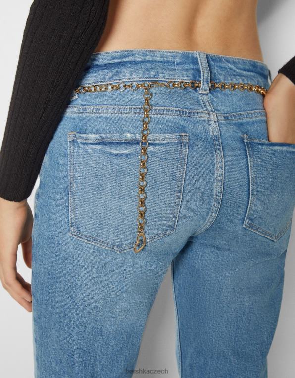 ženy Bershka řetězový pás s kroužky P88442543 Příslušenství zlato