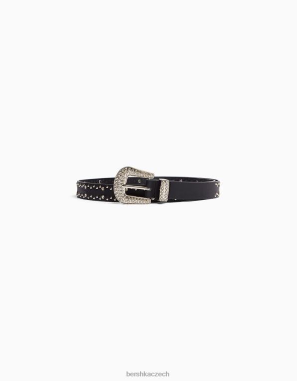 ženy Bershka posetý pásek s kamínky P88442538 Příslušenství Černá