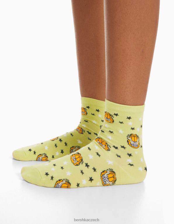 ženy Bershka Garfield balíček 3 vyšívaných ponožek P88442074 Příslušenství zelená