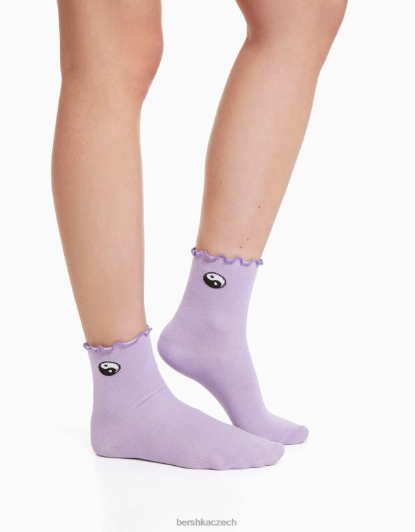 ženy Bershka balení 3 párů vyšívaných ponožek P88442598 Příslušenství zelená