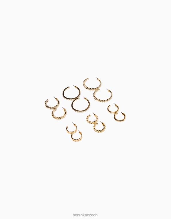 ženy Bershka 6-balení kruhových náušnic P88442509 Příslušenství zlato