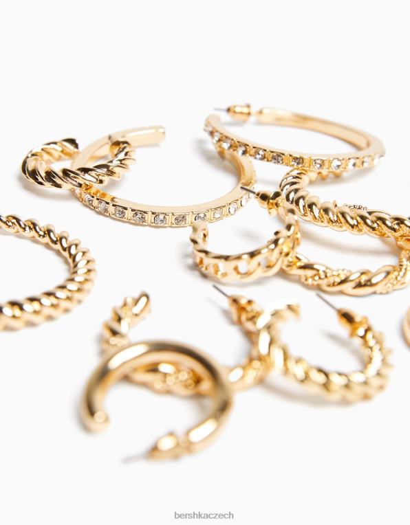 ženy Bershka 6-balení kruhových náušnic P88442509 Příslušenství zlato
