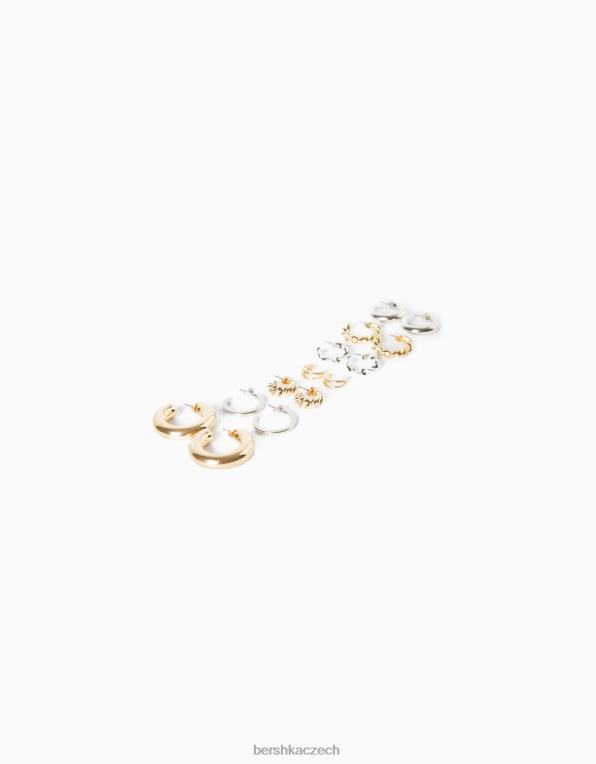 ženy Bershka 7-balení kruhových náušnic P88444205 Příslušenství zlato