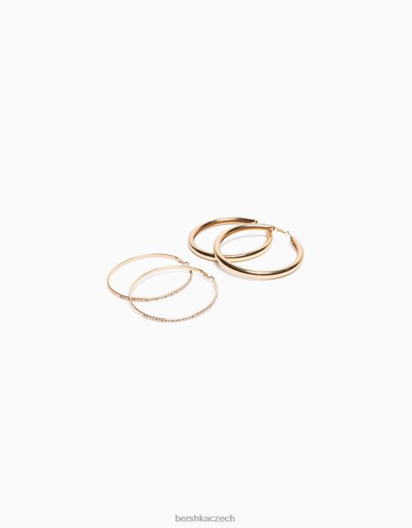 ženy Bershka balení 2 xl kruhových náušnic P88442472 Příslušenství zlato