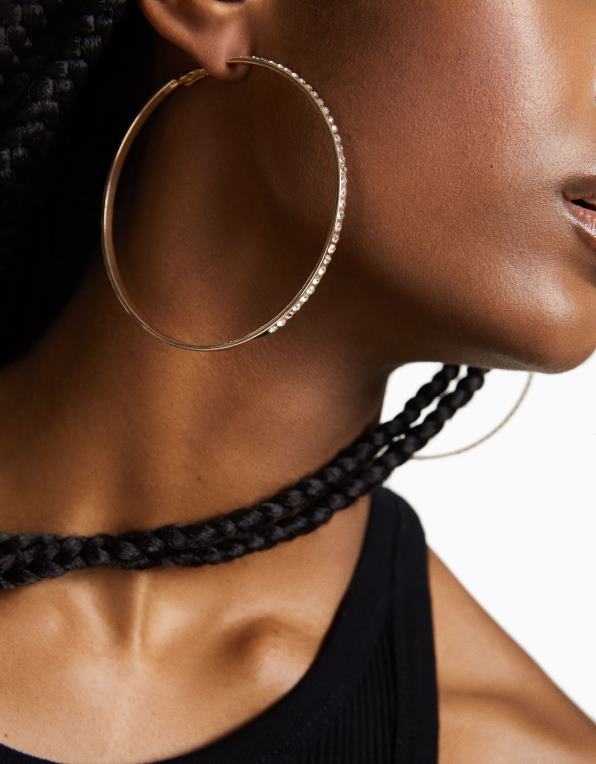 ženy Bershka balení 2 xl kruhových náušnic P88442472 Příslušenství zlato