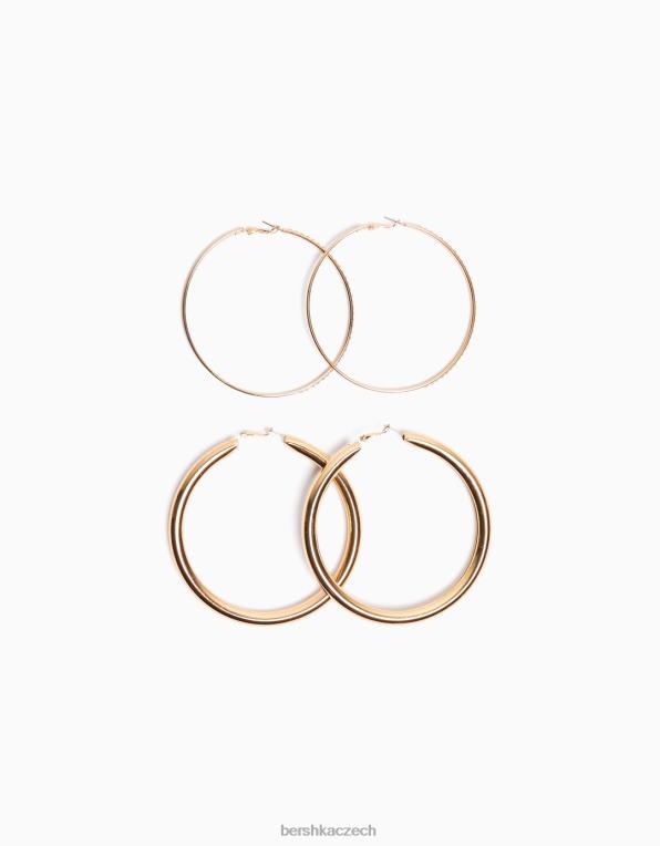 ženy Bershka balení 2 xl kruhových náušnic P88442472 Příslušenství zlato