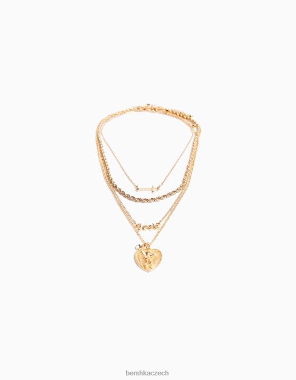ženy Bershka balení 4 náhrdelníků s motivem lásky P88442449 Příslušenství zlato