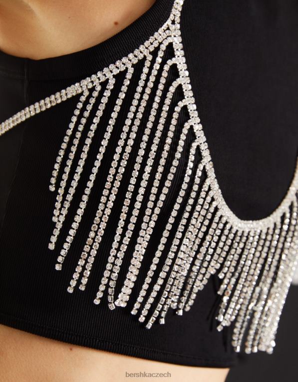 ženy Bershka drahokamu kaskádová braleta P88441863 Příslušenství stříbrný