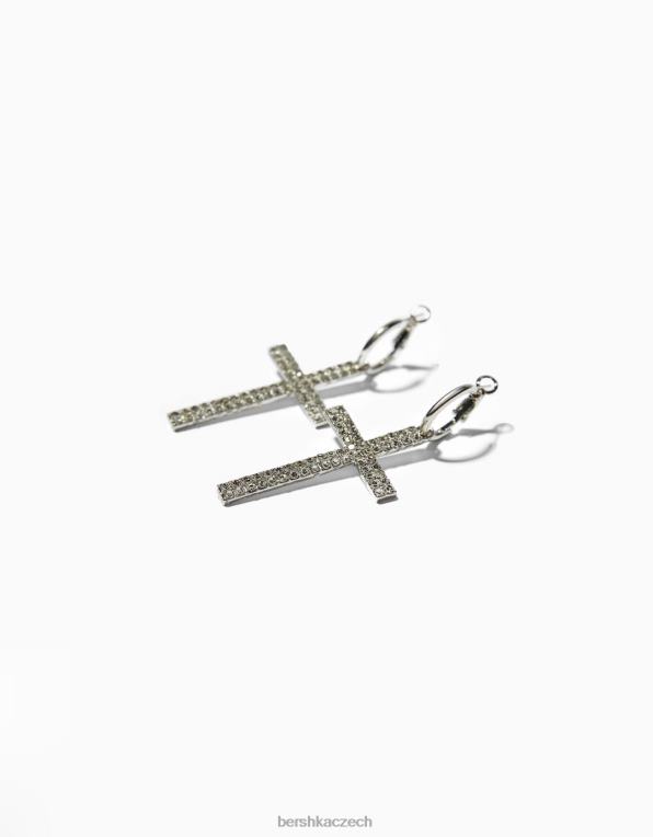 ženy Bershka ozdobné náušnice křížku P88442441 Příslušenství stříbrný