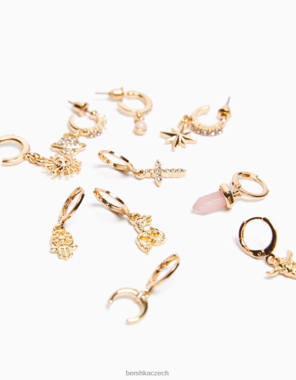 ženy Bershka sada 10 ks náušnic do uší P88442477 Příslušenství zlato