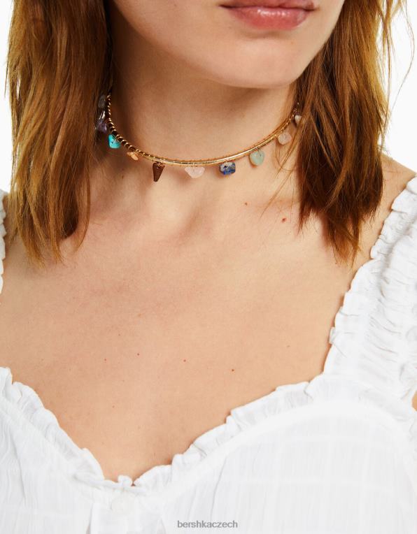 ženy Bershka sada 2 štrasových náhrdelníků P88442494 Příslušenství zlato