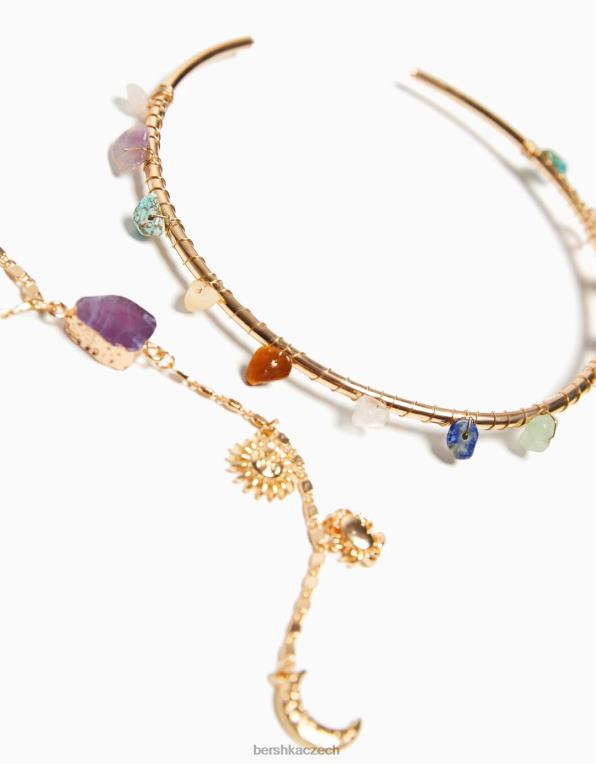 ženy Bershka sada 2 štrasových náhrdelníků P88442494 Příslušenství zlato