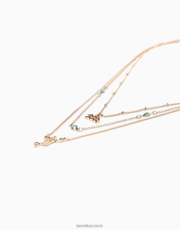 ženy Bershka sada 3 náhrdelníků s vodnářem P88444232 Příslušenství zlato