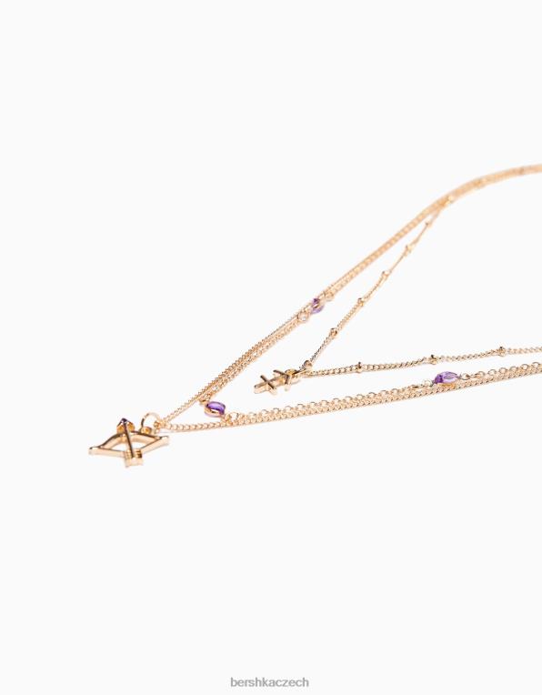 ženy Bershka sada 3 náhrdelníků se zvěrokruhem se střelcem P88442427 Příslušenství zlato