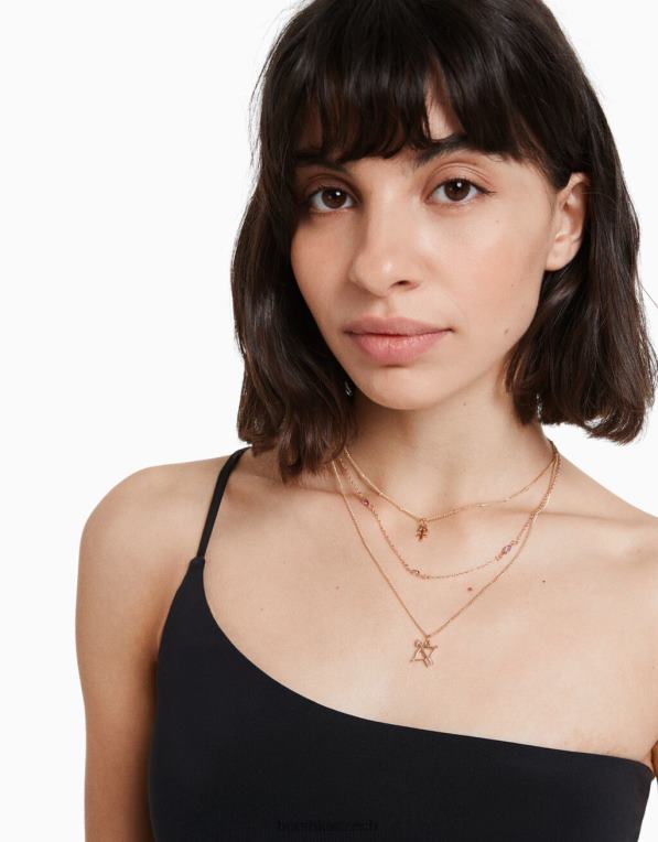 ženy Bershka sada 3 náhrdelníků se zvěrokruhem se střelcem P88442430 Příslušenství zlato
