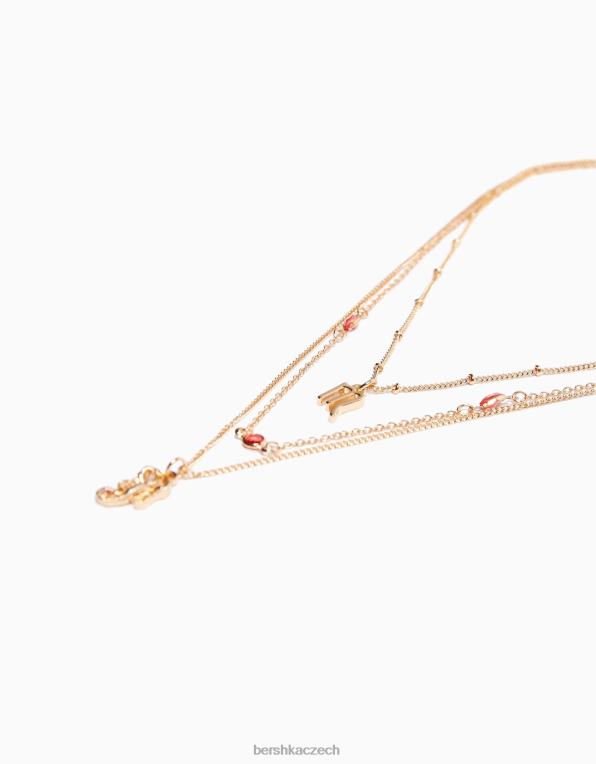 ženy Bershka sada 3 náhrdelníků se zvěrokruhem štír P88444223 Příslušenství zlato