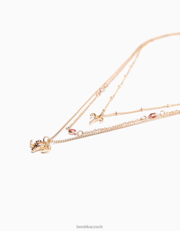 ženy Bershka sada 3 náhrdelníků zvěrokruhu Berana P88442429 Příslušenství zlato