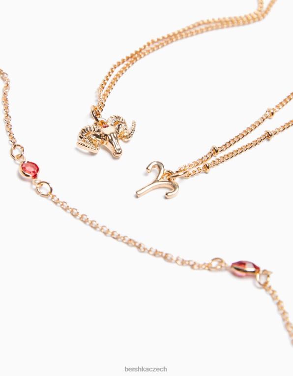 ženy Bershka sada 3 náhrdelníků zvěrokruhu Berana P88444218 Příslušenství zlato