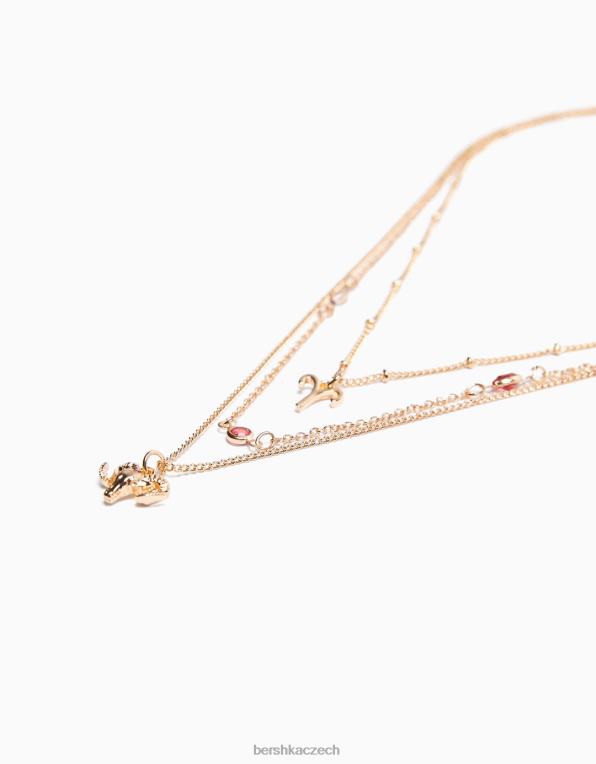 ženy Bershka sada 3 náhrdelníků zvěrokruhu Berana P88444218 Příslušenství zlato
