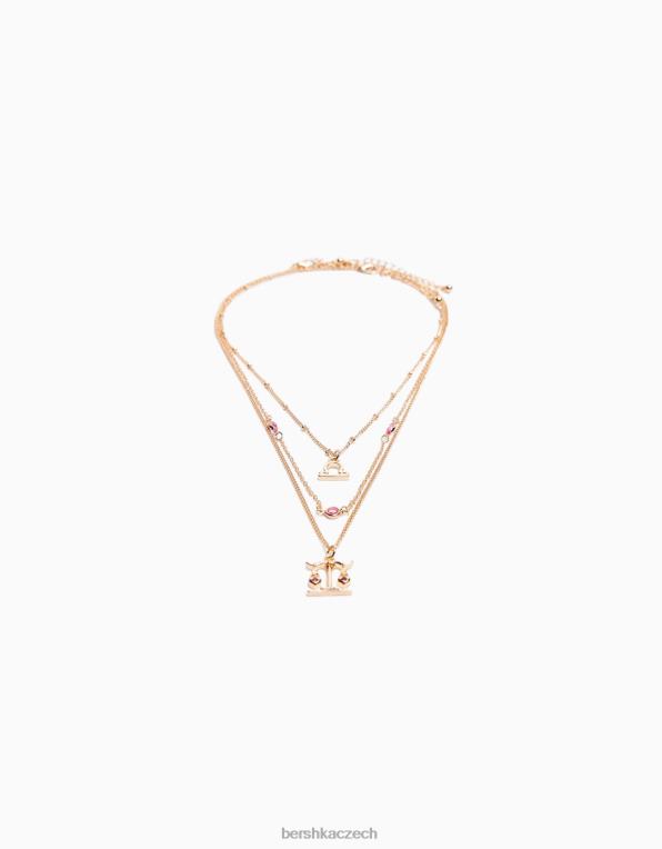 ženy Bershka sada 3 náhrdelníků zvěrokruhu libra P88442426 Příslušenství zlato