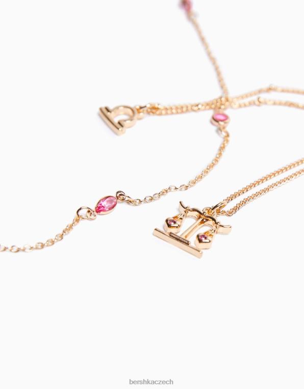 ženy Bershka sada 3 náhrdelníků zvěrokruhu libra P88442426 Příslušenství zlato
