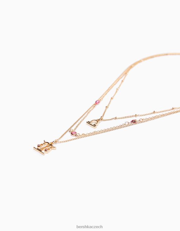 ženy Bershka sada 3 náhrdelníků zvěrokruhu libra P88444231 Příslušenství zlato