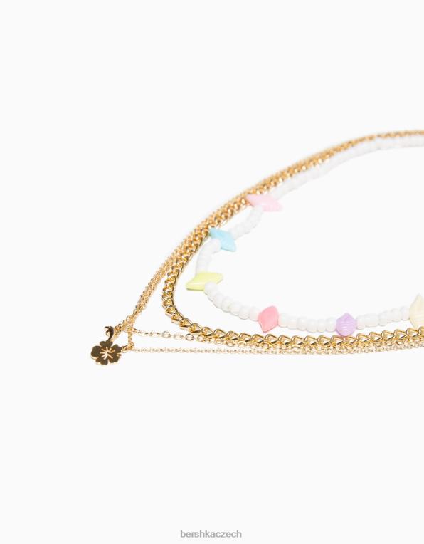 ženy Bershka sada 4 barevných náhrdelníků P88442514 Příslušenství bílý