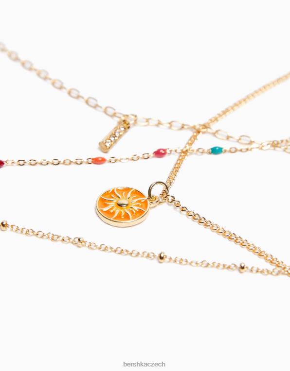 ženy Bershka sada 4 náhrdelníků z korálků P88442483 Příslušenství zlato