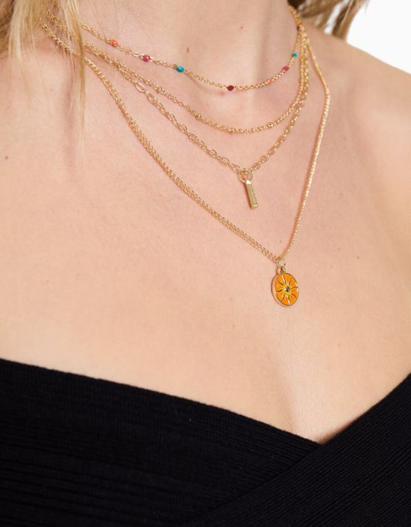 ženy Bershka sada 4 náhrdelníků z korálků P88442483 Příslušenství zlato