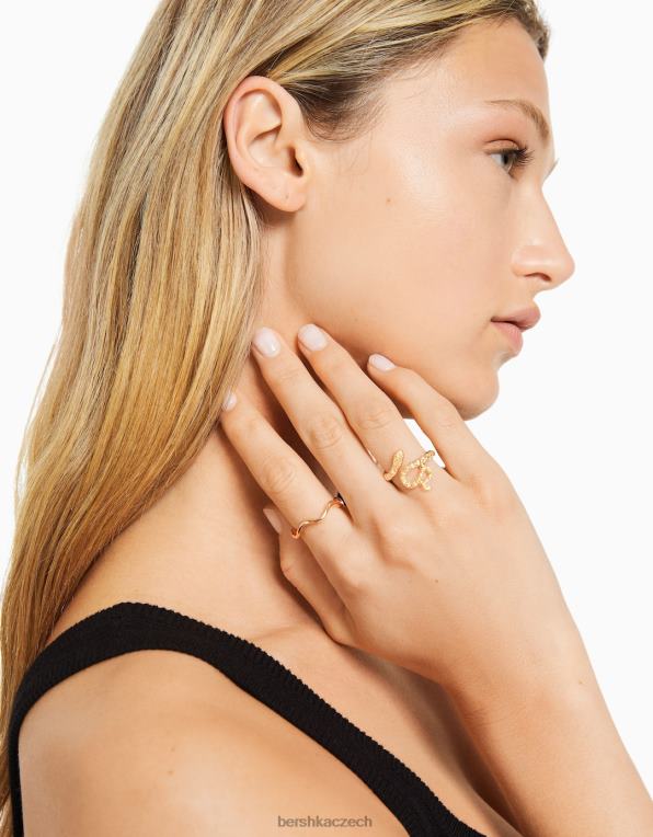ženy Bershka sada 6 hadích prstenů P88442521 Příslušenství zlato