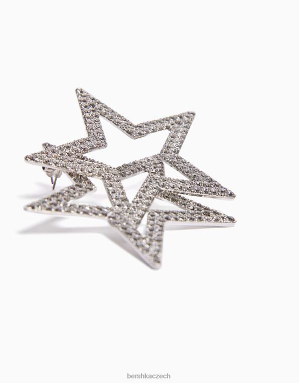 ženy Bershka štrasové hvězdné náušnice P88441865 Příslušenství stříbrný