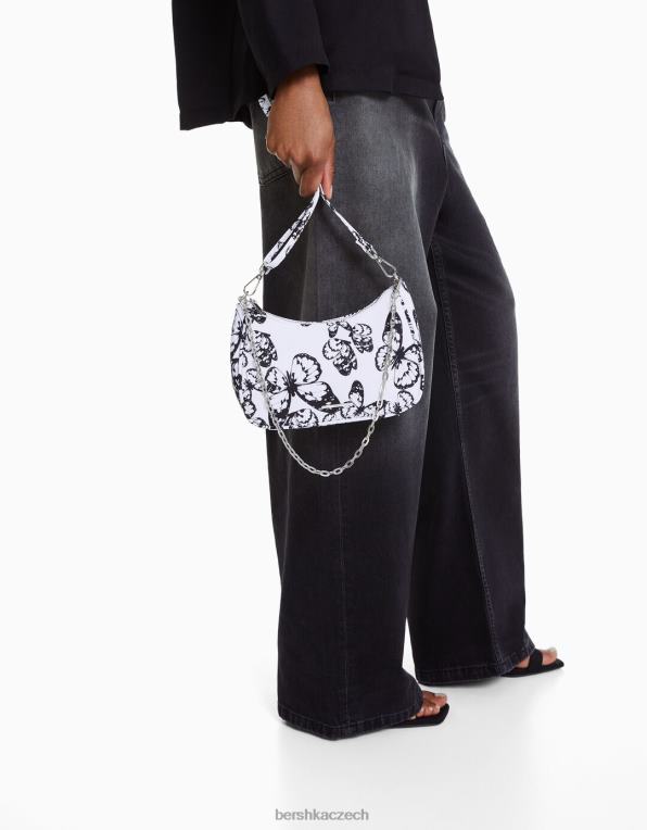 ženy Bershka crossbody kabelka s potiskem P88442356 Příslušenství bílý