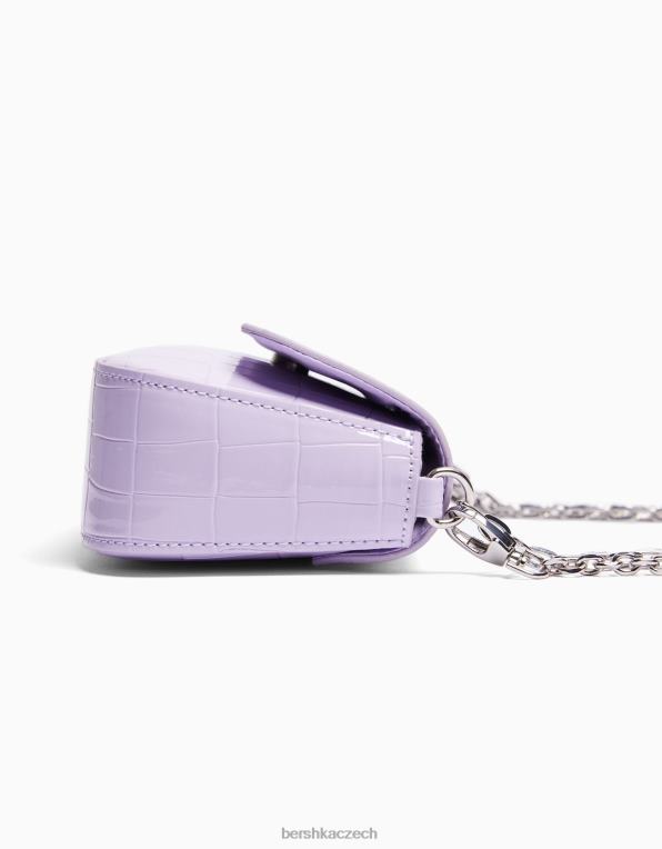 ženy Bershka řetízková kabelka s umělým patentem P88442384 Příslušenství fialový